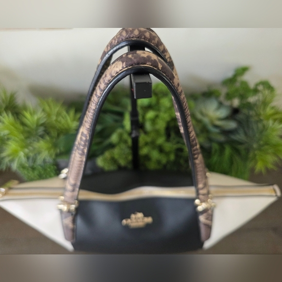 Coach Large Colorbock Leather Ava Tote With Snakeskin Embossed Handles - Picture 7 of 11